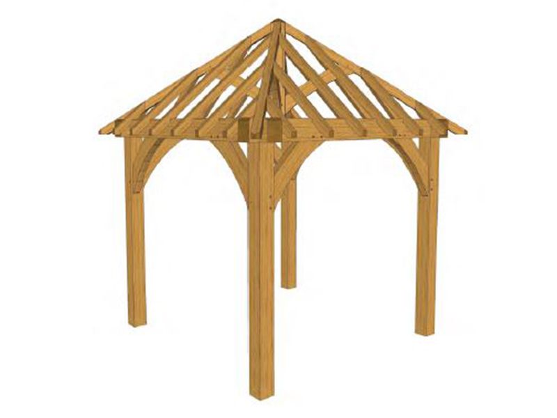 The Compton 2.4m Oak Gazebo Kit (2)