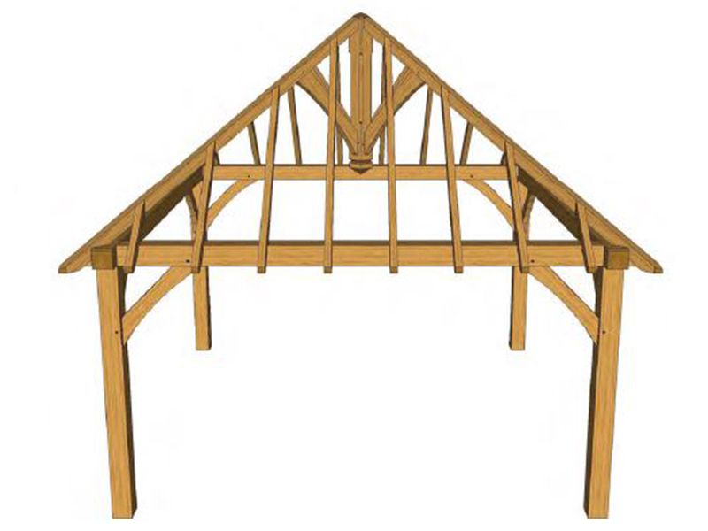 The Compton 3.7m Oak Gazebo Kit (1)