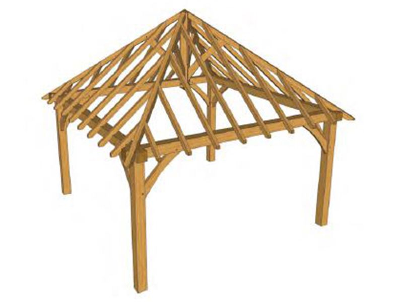 The Compton 3.7m Oak Gazebo Kit (2)