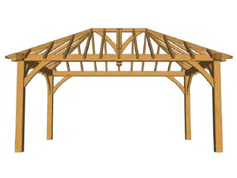 The Compton 4.5 x 3.0m Oak Gazebo Kit (1)