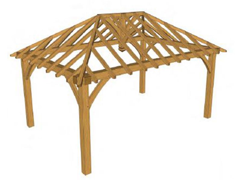 The Compton 4.5 x 3.0m Oak Gazebo Kit (2)