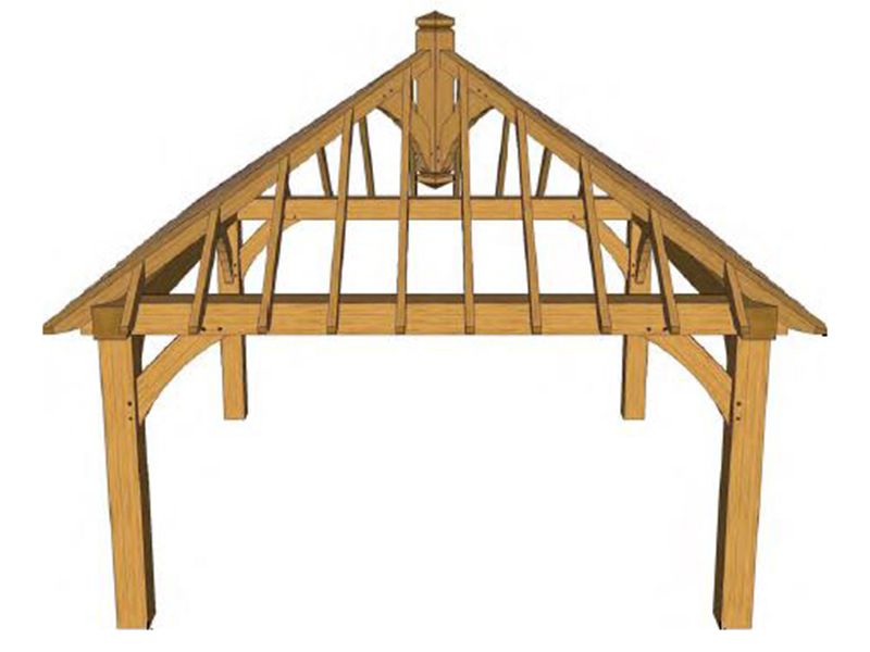 The Hinton 4m (145) Oak Gazebo Kit (1)