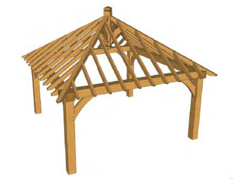 The Hinton 4m (145) Oak Gazebo Kit (2)
