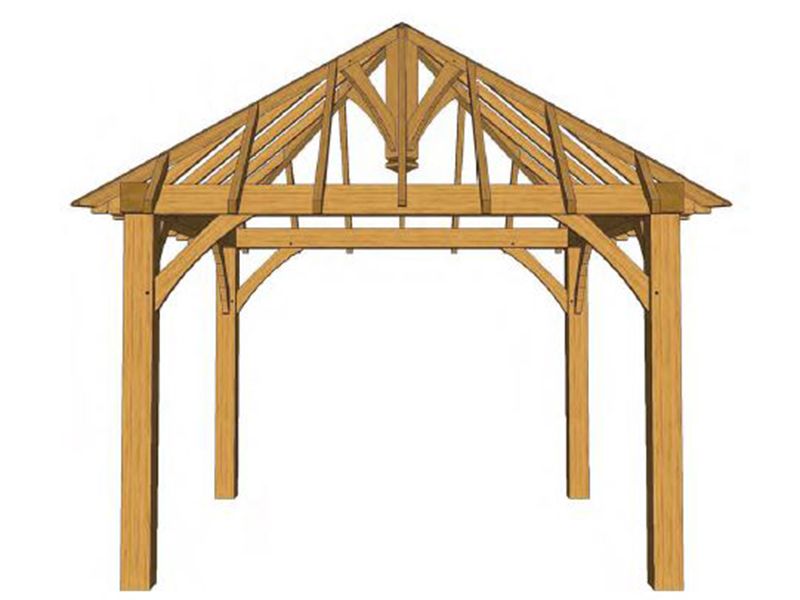 The Compton 3.35m (175) Oak Gazebo Kit (1)