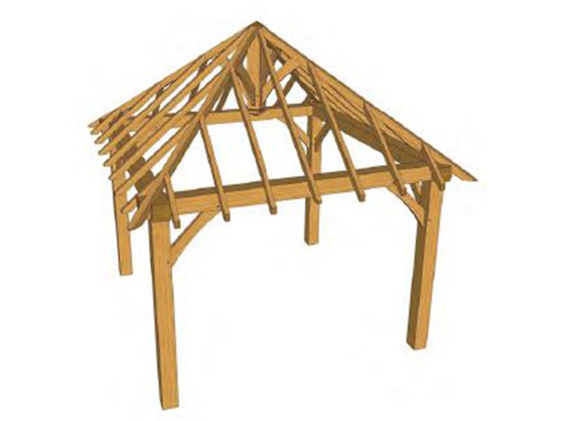 The Compton 3.35m (175) Oak Gazebo Kit (2)